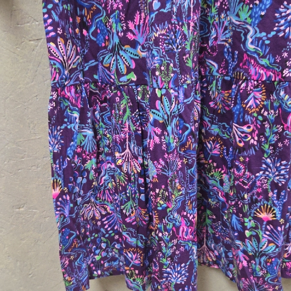 Lilly Pulitzer Alaina Purple Floral Tied Knit Multicolor Patterned Dress - Picture 5 of 5